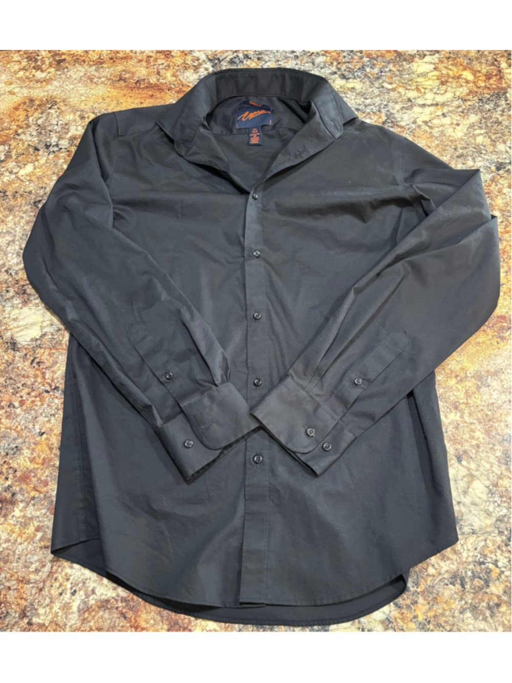 Egara Skinny Fit Stretch Dress Shirt Men’s 15.5 32/33 Black Button Up